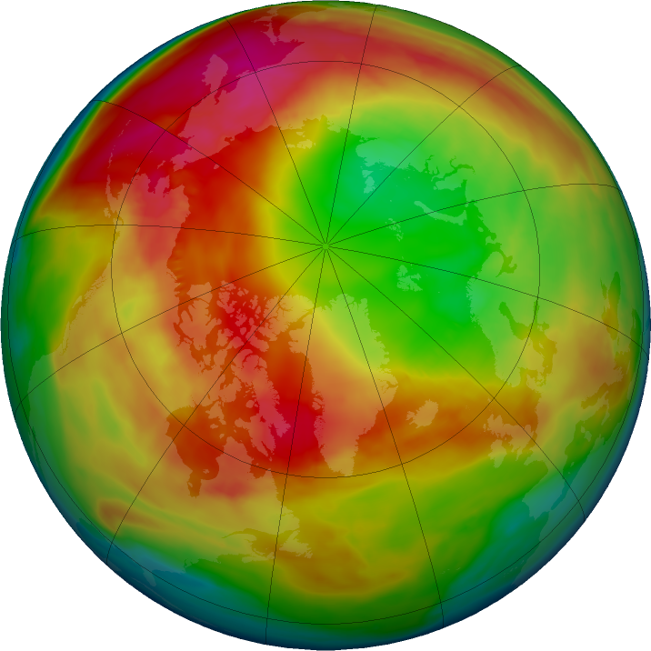 Arctic ozone map for 12 February 2024